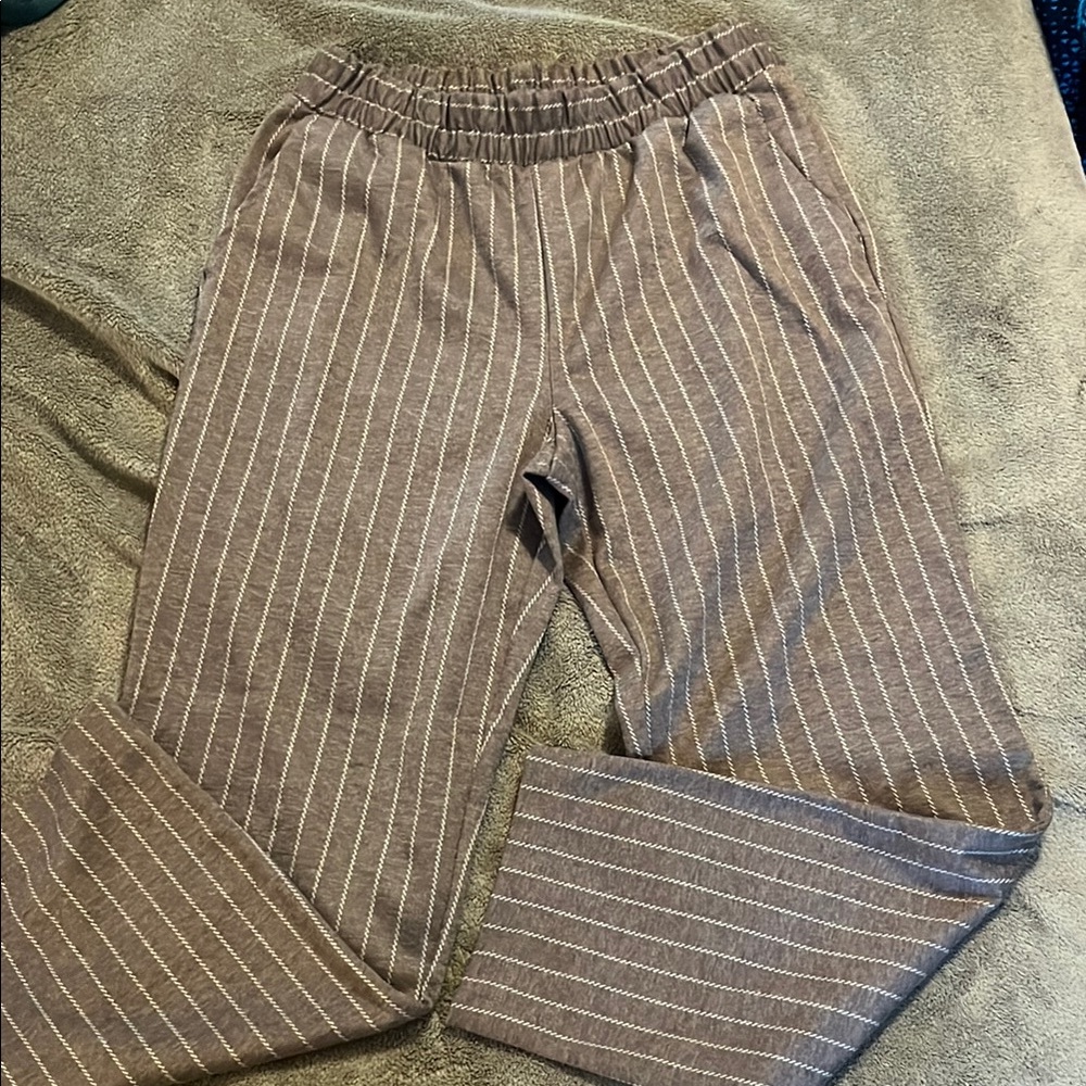 A New Day Taupe Pants with White Stripes